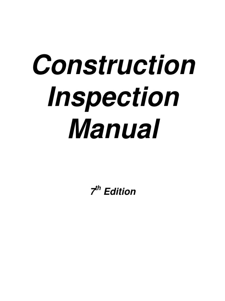 Construction Inspection Manual
