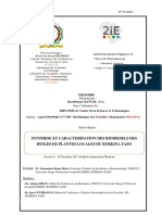 Synthèse Et Caractérisation Des Biodiesels Des Huiles de Plantes Locales Du Burkina Faso