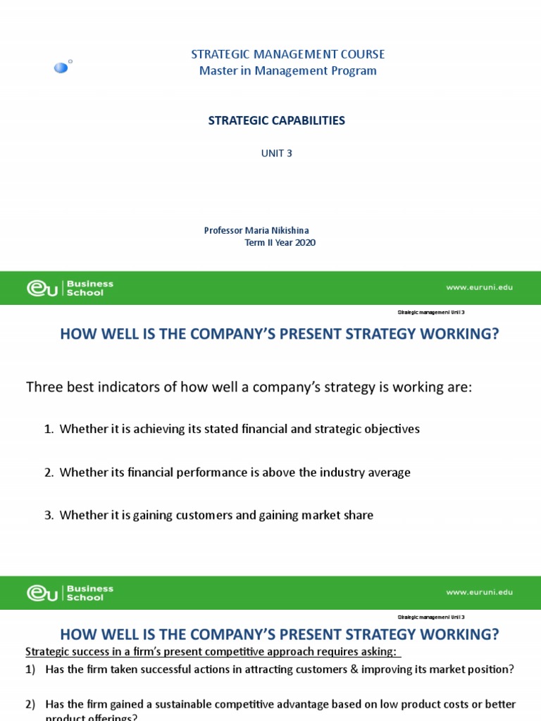 Mba Strategic Management Unit 3 2020 | PDF | Strategic Management ...