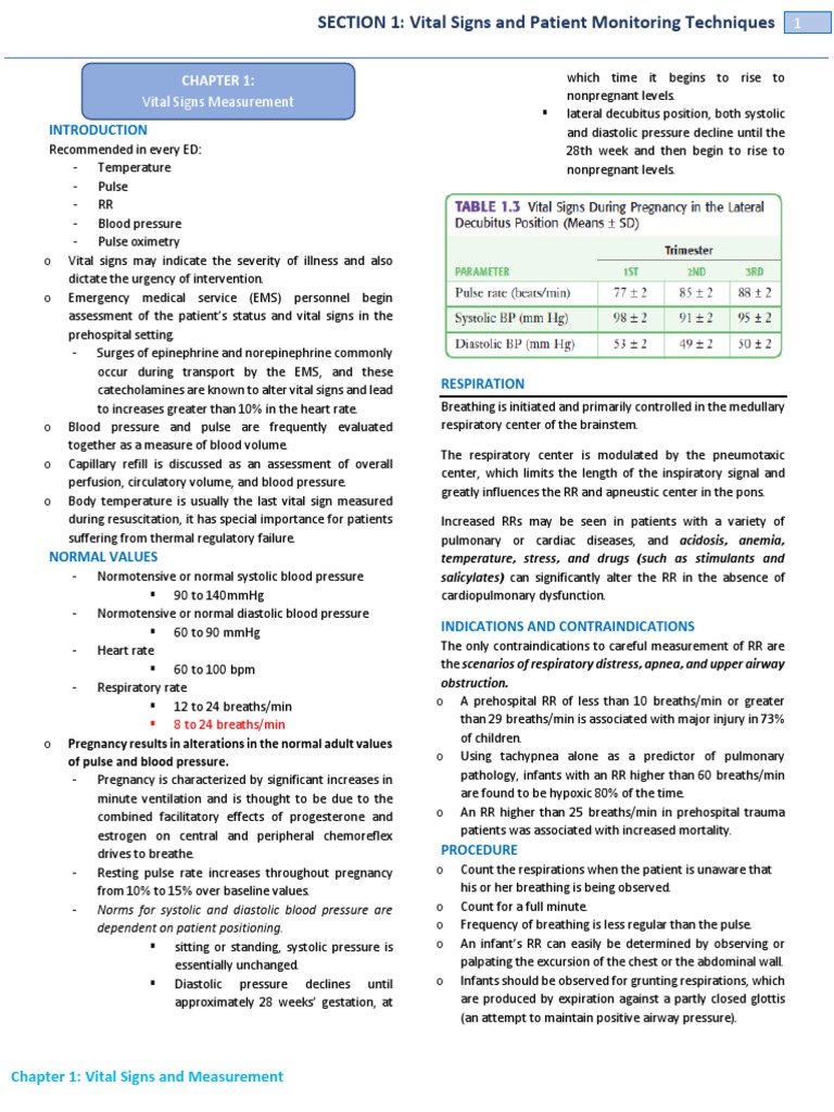 Vital Signs: Measurement and Guidelines | PDF | Blood Pressure | Pulse