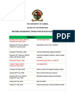 Revised Sessional Dates 2019 - 2020 Academic Year PDF