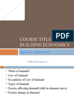 Course Title: Building Economics: Prepared By: Ishraat Wahid