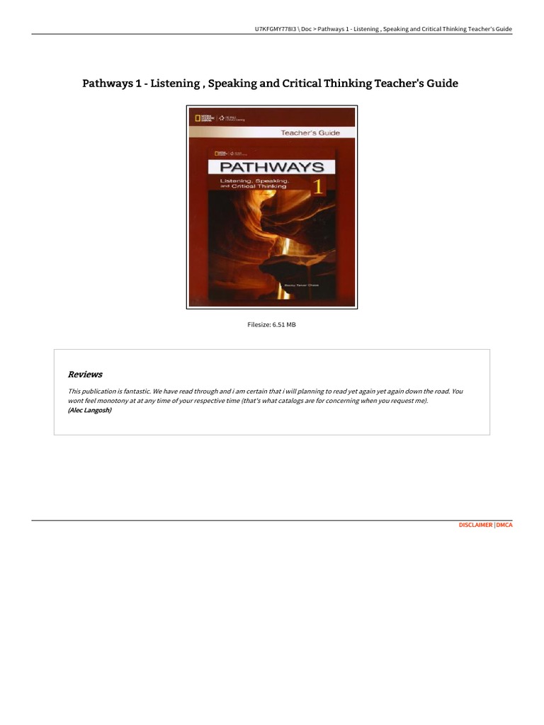 Pathways 1 - Listening, Speaking and Critical Thinking Teacher's Guide ...
