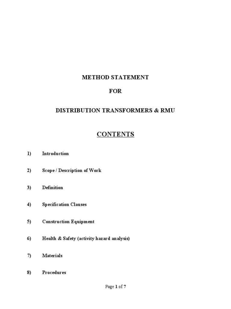 RMU and Transformer Installation Guide | PDF | Specification (Technical ...