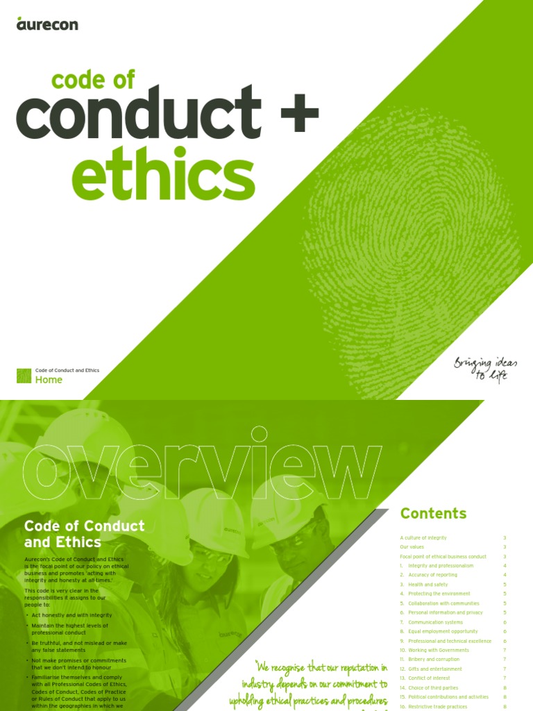 Aurecon Code of Conduct and Ethics | PDF | Integrity | Sustainability