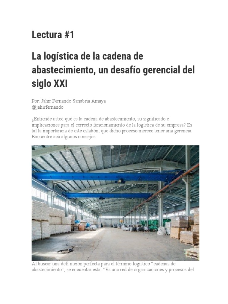 Gerencia de la Cadena de Abastecimiento | PDF | Logística | Business