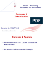 Seminar 1: AC2101 - Accounting Recognition and Measurement