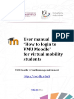 User Manual "How To Login To VMU Moodle" For Virtual Mobility Students