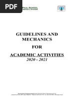 Guidelines and Mechanics FOR: Academic Activities