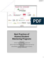 Best Practices of Alumni/Student Mentoring Programs