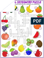 Look at The Numbers On The Pictures and Write The Fruits Vocabulary in The Crossword Puzzle