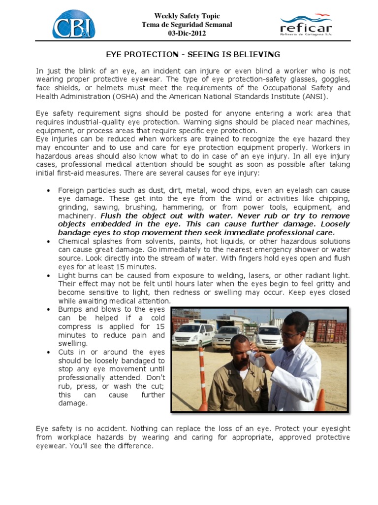 Eye Protection Guidelines for Safety | PDF | Prevention | Safety