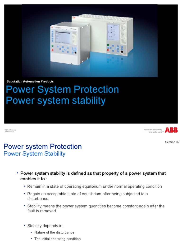 Power System Protection Power System Stability: Substation Automation ...