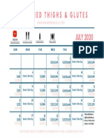 Free Thighs & Glutes Calendar - July 2020