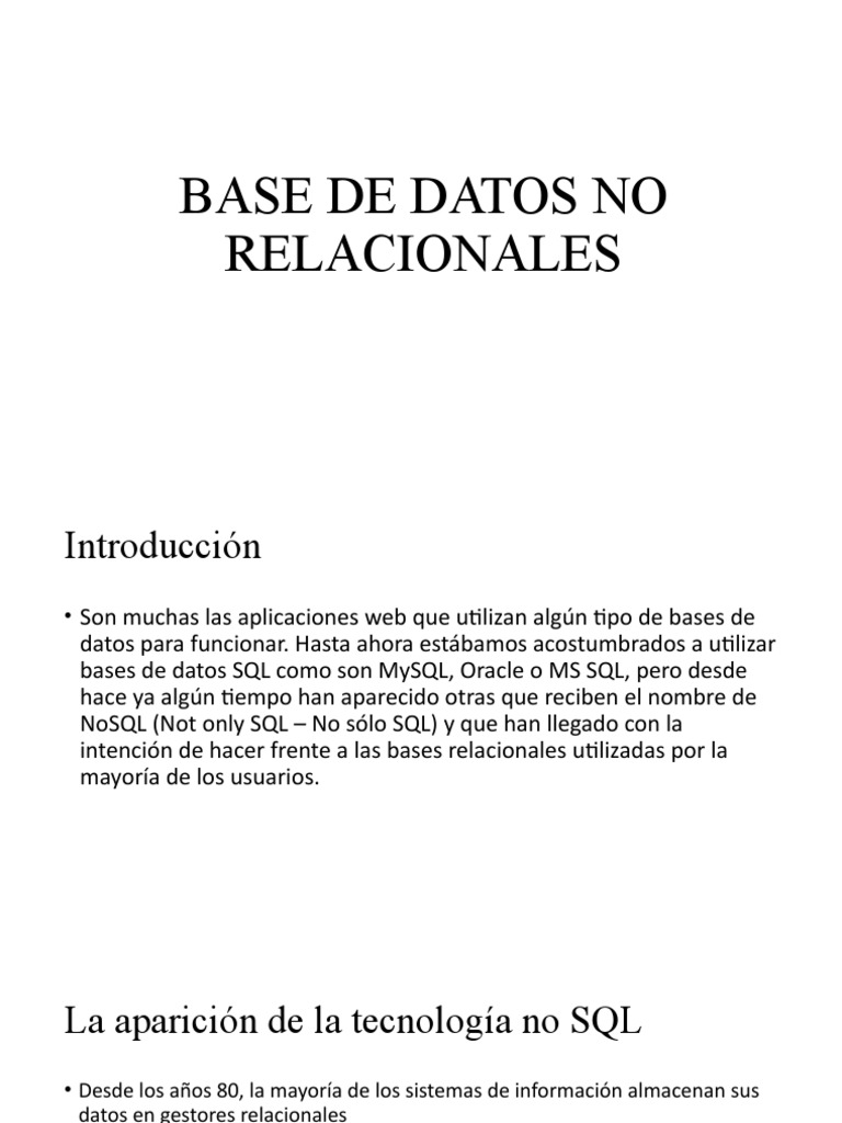 QUE ES UNA BASE DE DATOS NO SQL visual data 2