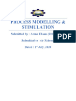 Process Modelling & Stimulation: Submitted By: Amna Ehsan (2016-CH-02) Submitted To: Sir Faheem Dated: 1 July, 2020