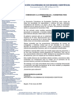 20.03.19 - Acsc - Comunicado A La Opinión Pública - Cuarentena para Sobrevivir