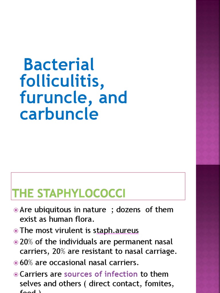 Bacterial Skin Infections: Folliculitis & Furuncles | PDF | Dermatology ...