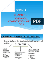 BIOLOGY FORM 4 Chapter 4 Chemical Composition of The Cell