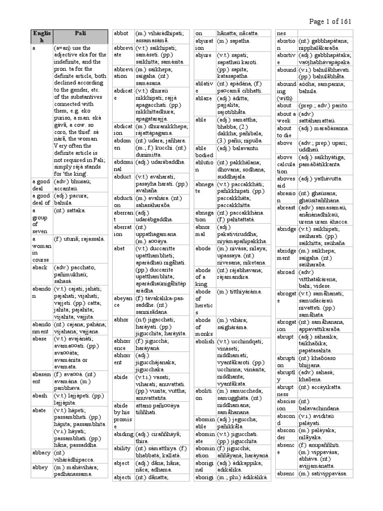 English-Pali A-K PDF Lexical Semantics Linguistic Typology picture