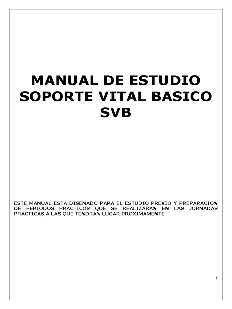 Manual SVB: RCP y Uso de DEA | PDF | Reanimación cardiopulmonar | Paro ...