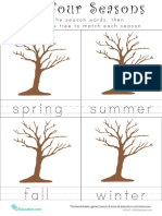 Spring Summer: Trace The Season Words, Then Decorate The Tree To Match Each Season
