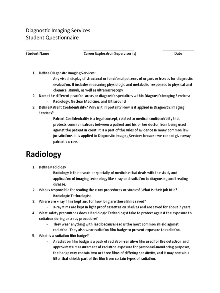 undergraduate research topics in radiography