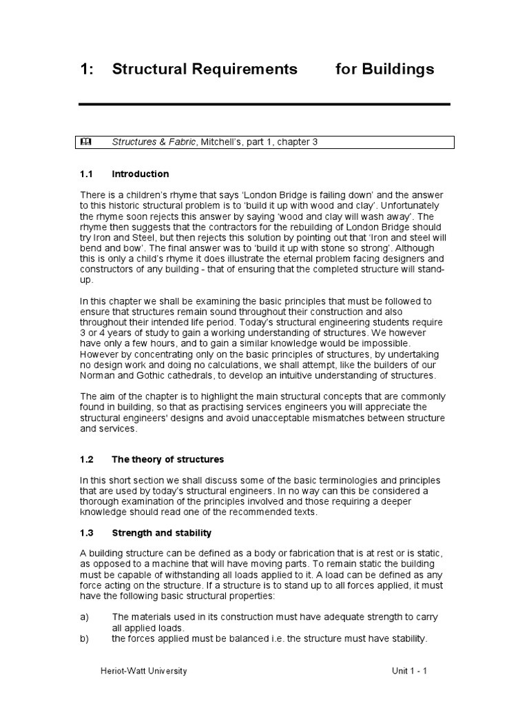 Structural Requirements for Buildings | PDF | Stress (Mechanics) | Beam ...