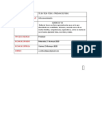 Cuadro de Actividades Autoconocimiento