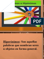 Hiponimos Hiperonimos 1ero