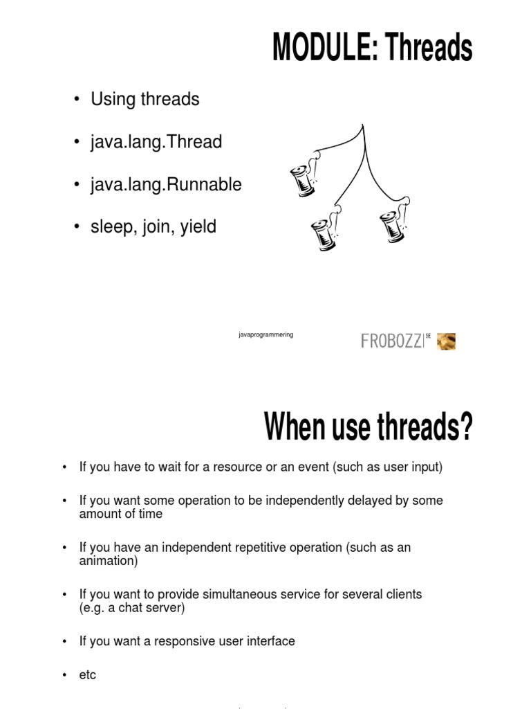 MODULE Threads Using Threads Java Lang.thread Java Lang