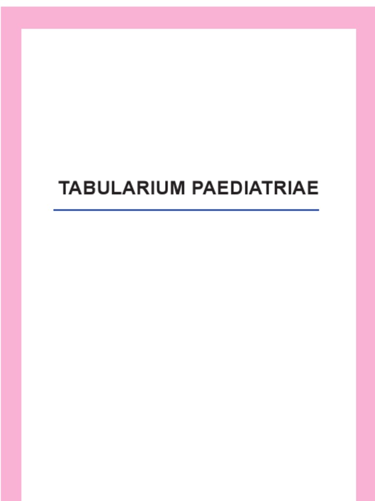 Tabularium Pediatriae | PDF