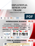 International Business and Trade: Professor: Hammiel O. Agustin, MBA