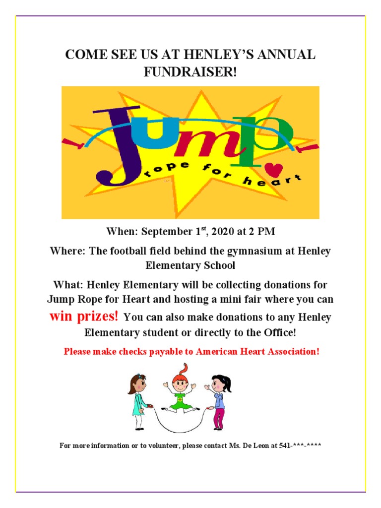 Henley's Jump Rope Fundraiser 2020 | PDF