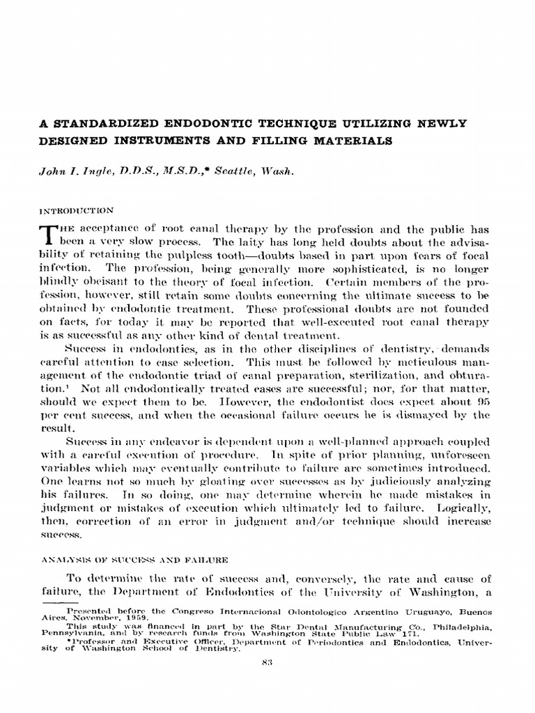A Standardized Endodontic Technique Utilizing Newly Designed