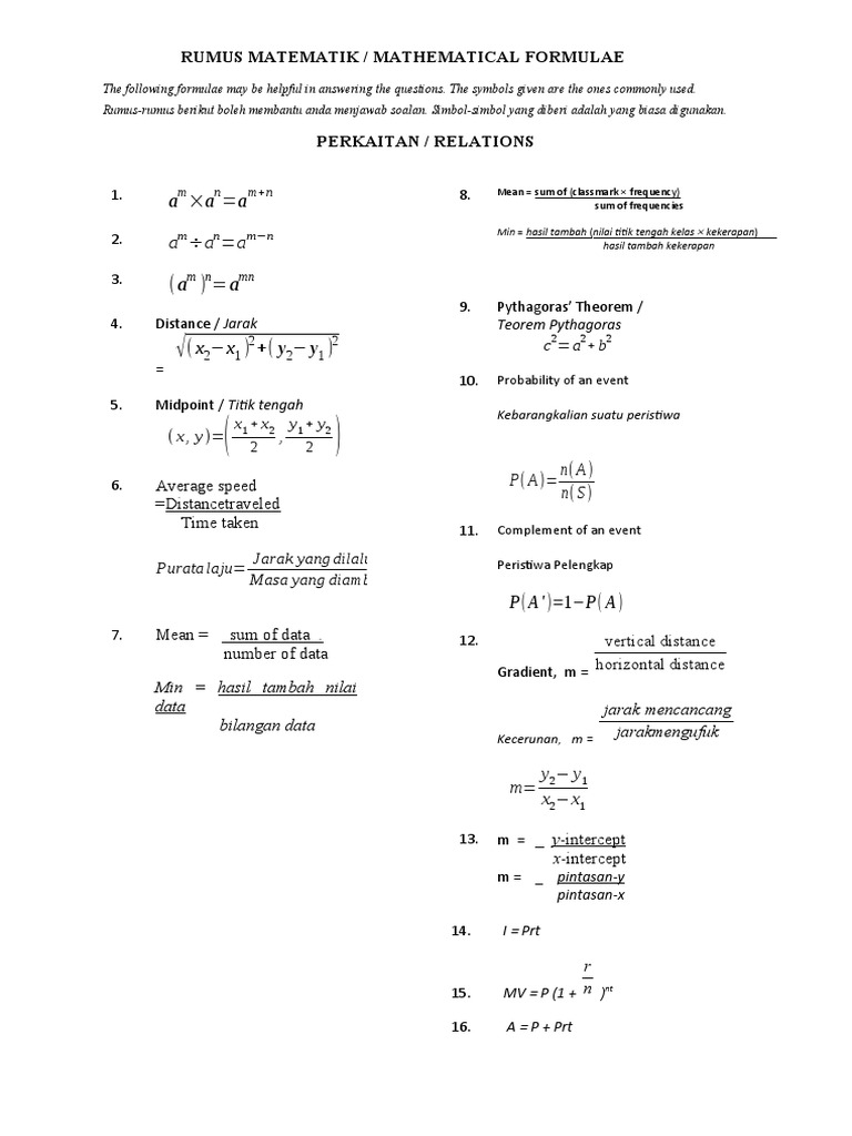 Rumus dan Soal Matematika | PDF | Daerah | Geometri