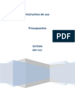 Instructivo de Uso. Presupuestos SISTEMA ERP V12 PDF