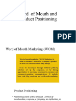 Word of Mouth and Product Positioning