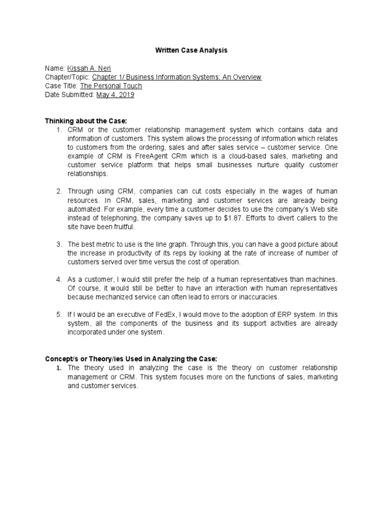 Written Case Analysis | PDF
