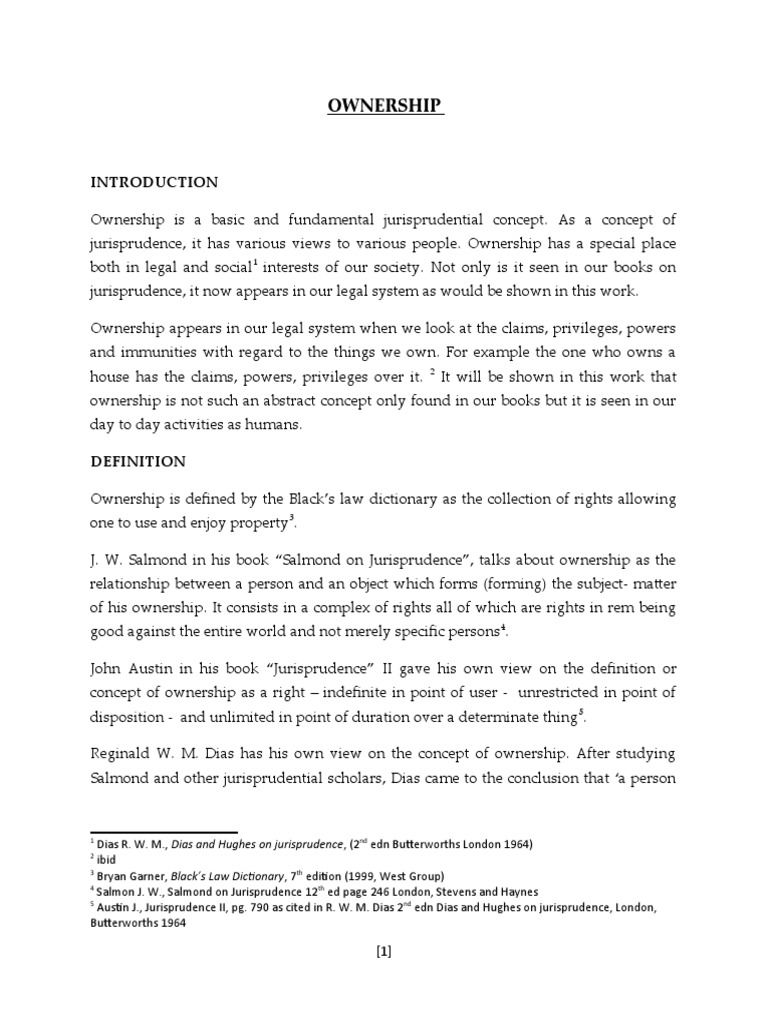 Understanding Ownership in Jurisprudence | PDF | Ownership | Trust Law