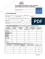 Faculty Position Application Form