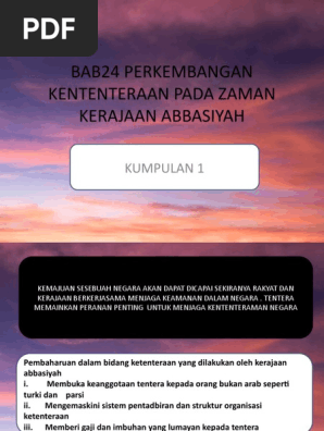 Bab24 Perkembangan Kententeraan Pada Zaman Kerajaan Abbasiyah Pdf