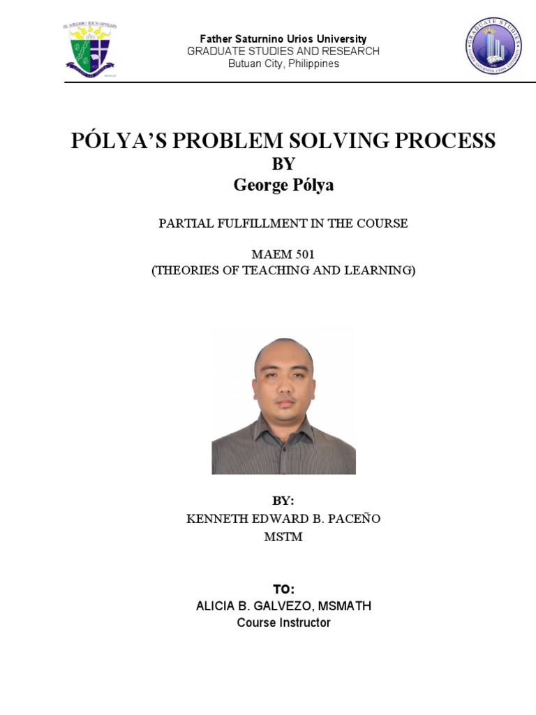 Pólya's Problem Solving Process Analysis | PDF | Social Science | Wellness
