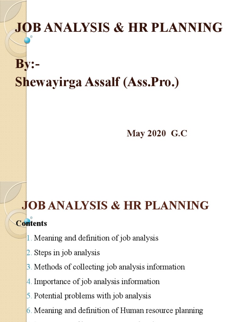 2.job Analysis & HR Planning 2011 PDF Human Resources Human Resource Management