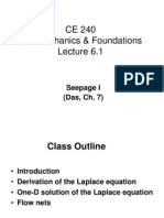 CE 240 Soil Mechanics & Foundations: Seepage I (Das, Ch. 7)
