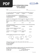 A'Takamul International School: Grade 11 - Chemistry I CH 7 & 8 Worksheet