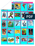 Superheroes and Cartoons Actions Poster