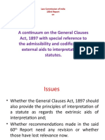A Continuum On The General Clauses Act, 1897 With Special Reference To The Admissibility and Codification of External Aids To Interpretation of Statutes