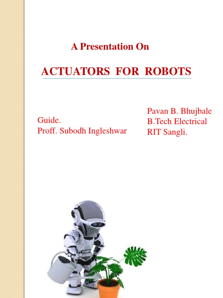 Robotics Actuators Guide | PDF | Electric Motor | Actuator