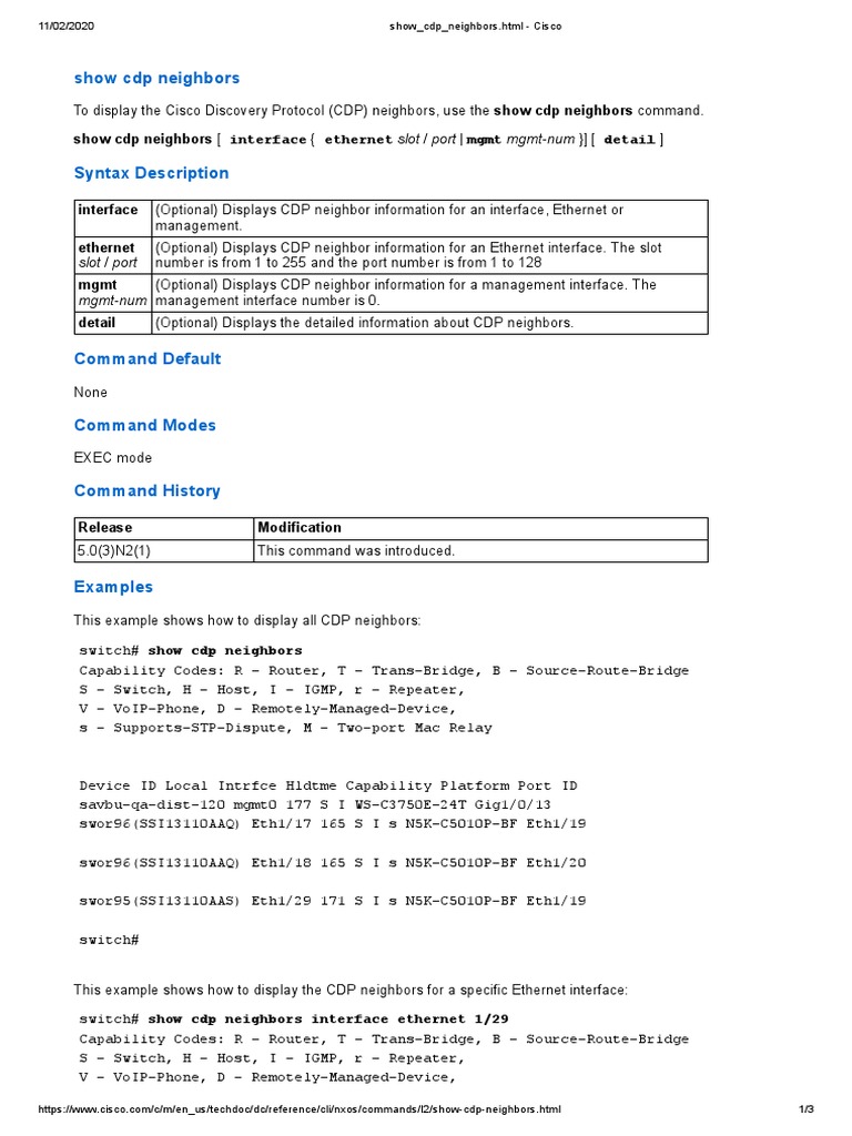 Show - CDP - Neighbors - HTML - Cisco | PDF | Network Switch | Network ...